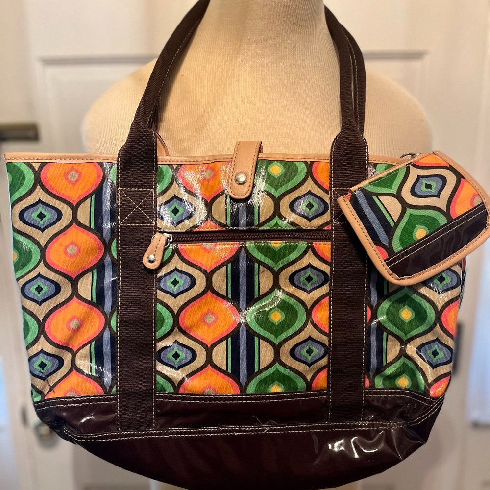 Franco Sarto Large Purse/Tote w/ Neon Geometric Design